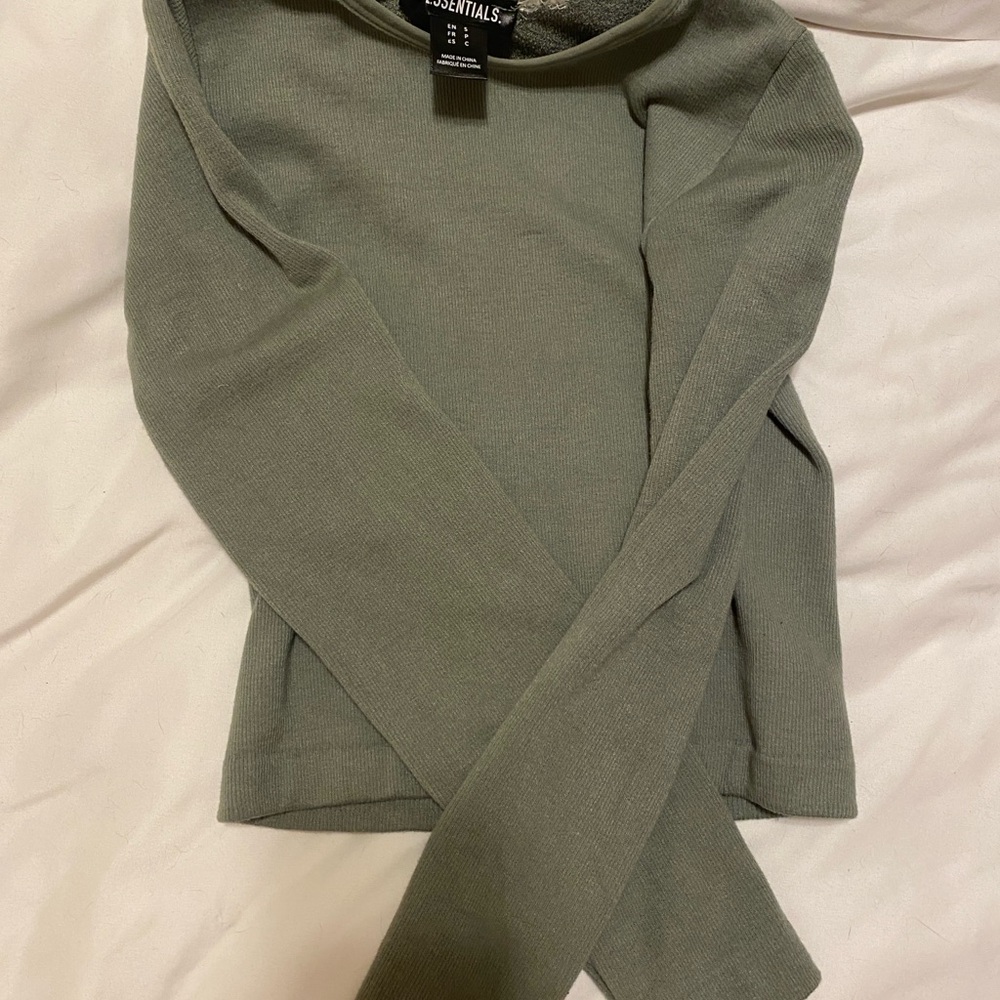 Essentials Olive Green Long Sleeve Top
